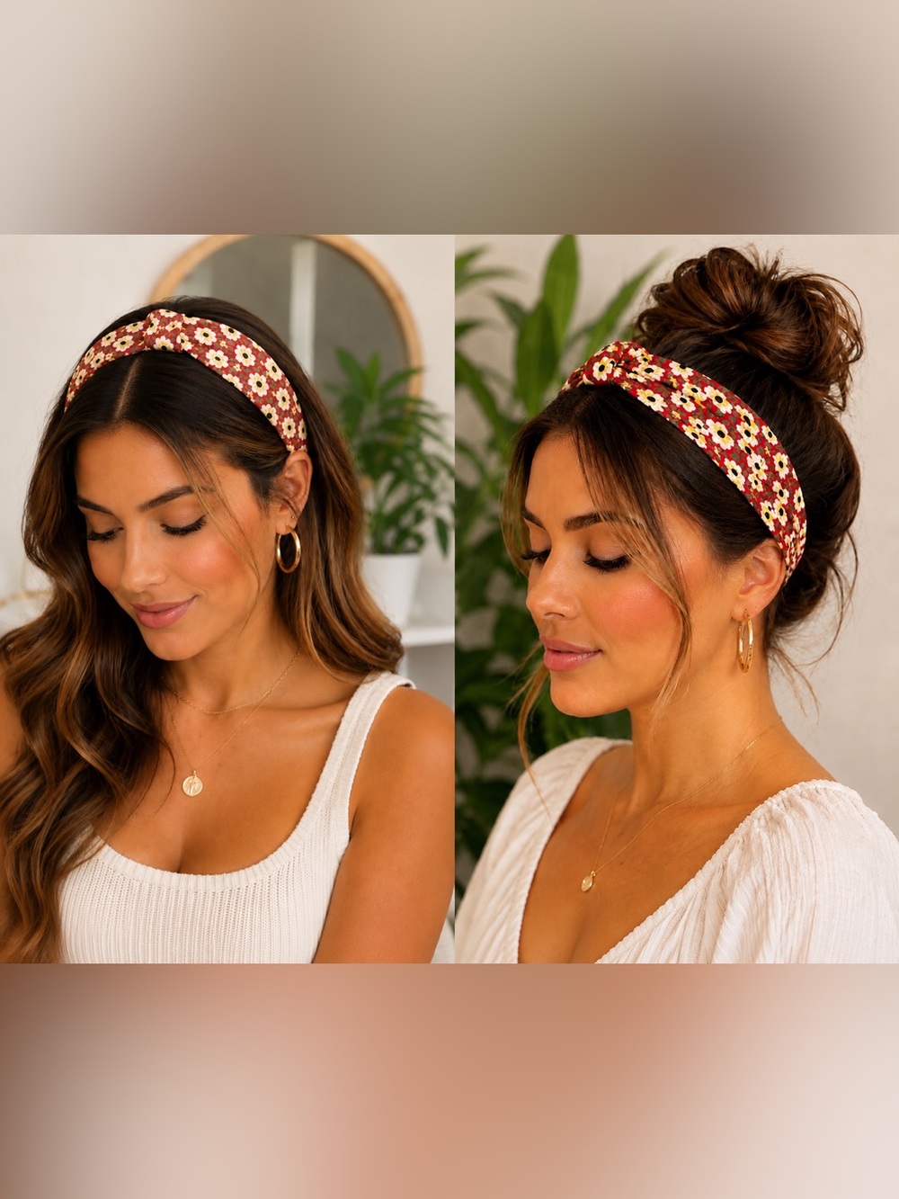 Floral Red & Yellow Headband Set NWT - Picture 1 of 11